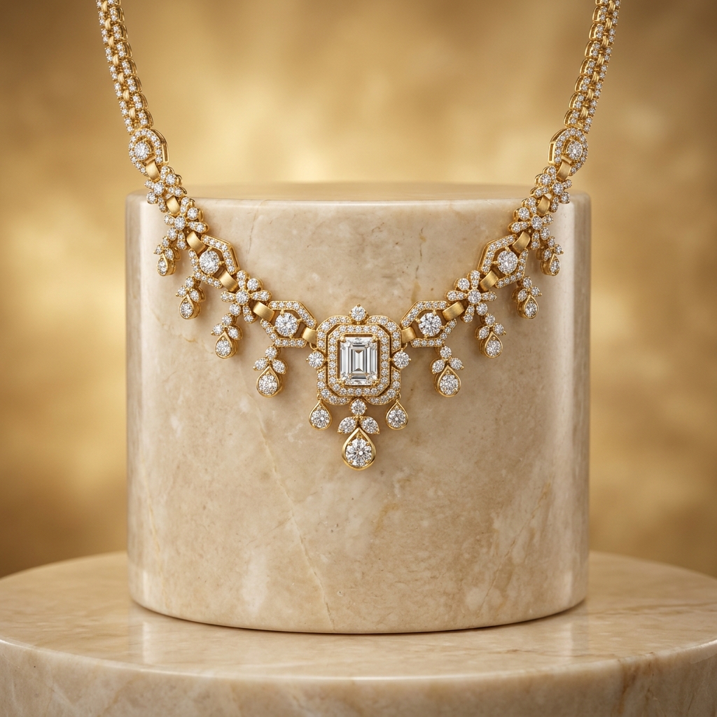 Heer Gold diamond and gold necklace